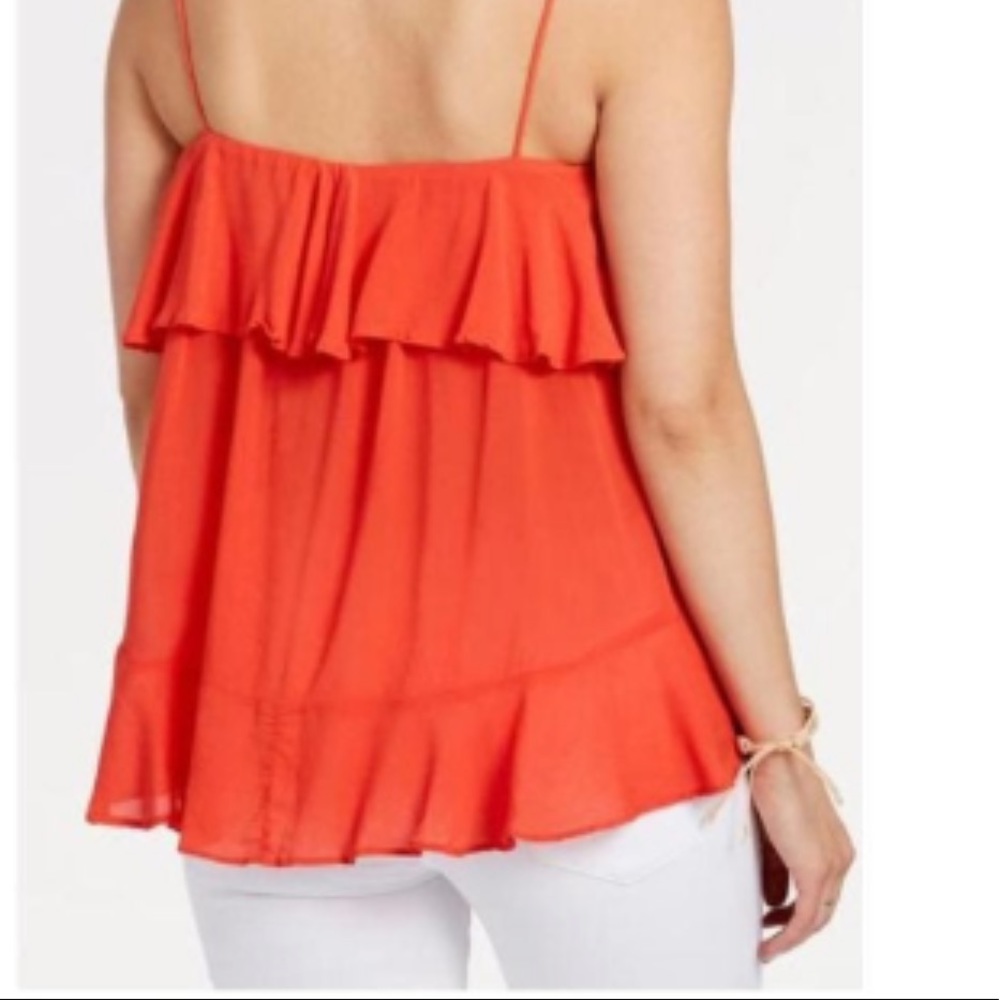 Women's Ruffled Red Top - Picture 2 of 12